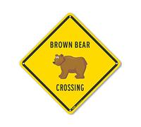 PetKa Signs and Graphics PKAC-0220-NP_10 x 10 "Brown Bear Crossing", cartello in plastica 25,4 x 25,4 cm