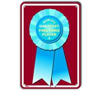 PetKa Signs and Graphics PKWG-0136-NP_"World's Greatest Ping Pong Player", cartello in plastica, 17,8 x 25,4 cm, colore: Blu