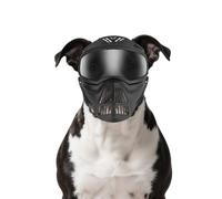 PETLESO Maschera protettiva per cani di taglia grande, occhiali per cani, con protezione del viso, protezione UV, antivento, per cani, copricapo per Halloween, cosplay, colore nero