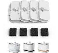 PETLIBRO Filtri di ricambio per fontana d'acqua Dockstream a batteria per gatti, 2,5 l/82 oz wireless per animali domestici (filtro * 4)