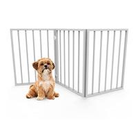 PETMAKER Cancelletto per animali domestici, cancello per cani, per porte, scale o casa, autoportante, pieghevole, a fisarmonica, in legno, per interni (61 cm, bianco)