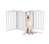 PETMAKER Cancello in legno per animali domestici, alto, autoportante, a 4 pannelli, per interni, pieghevole, con archi decorativi per cani, cuccioli, animali domestici, 183 x 81 cm, colore: bianco