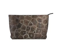 Petoskey Stone - Borsa per il trucco in velluto a coste con chiusura a cerniera, multifunzione, 22 x 7 x 17 cm, per viaggi, campeggio, vacanze, fitness, Nero , Taglia unica