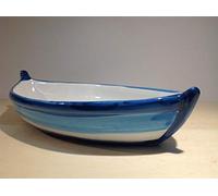 Petra d'amuri Barca in Ceramica Siciliana Blu da 32 cm di Lunghezza Hand Made in Sicily