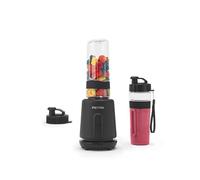 Petra PT6133MBLKVDE Frullatore personale - Frullatore elettrico compatto, 2 bottiglie (600 ml), coperchi a tenuta stagna, lama in acciaio inossidabile, funzionamento one-touch, antiscivolo, 350 W