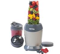 Petra PT2002V4SILVERVDEEU7 NutriMax Frullatore multiuso - Frullatore personale, frullatore per succo, 2 contenitori per frullare (800 ml/1 litro), coperchi inclusi, miscelatore per cocktail