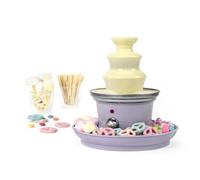 Petra PT3428PPVDEEU7 Fontana di Cioccolato - 3 Livelli Fontana di Cascata, 90W, Torre Smontabile in Acciaio Inox, capacità 500g di Cioccolato, Include 2 vassoi per alimentie 100 spiedini di bambù