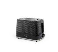 Petra PT3860BLKVDEEU10 Chevron - Tostapane a 2 scomparti, 7 controlli di doratura e accessorio per panini, vassoio raccoglibriciole, funzione scongelamento, riscaldamento e annullamento, 930 W nero