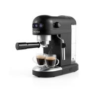 Petra PT5240 Macchina da caffè espresso con montalatte - Espresso da 1,4 litri stile barista singolo o doppio, pompa a pressione 15 bar, senza BPA, compatibile con caffè macinato, 1465W, nero