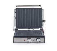 Petra PT6234VDE Griglia elettrica - grandi piastre elettriche, si apre a 180° per la cottura su due superfici, rivestimento antiaderente in ceramica senza PFAS, Temperatura e timer regolabili, 2000 W