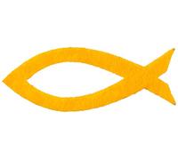 Petra S News a-kff3360 - 08 50 x Pesce ausgeschnitten Fai da 60 mm, Feltro Dottergelb