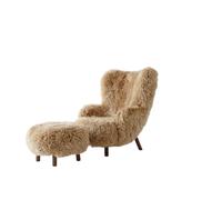 Petra VB3 Poltrona Pelle Di Pecora Miele 50/Noce Noce in TD1 Soffio