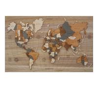 PETRAMARA Wood World Map Original Mappamondo da Parete 3d in Legno Quadro Mappamondo Moderno da Ufficio, Soggiorno o Camera (senza cornice, 80x125 cm)