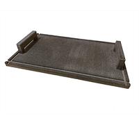 Petrantiqua® Piastra Refrattaria Artigianale Barbecue in Pietra Lavica Etna con Manici Rigata e Ruvida Ottima per Carne Pesce e Verdure Scanalatura di Scolo (50x30 Cm Spessore 3 Cm)
