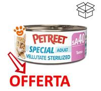 Petreet Cat Adult Le Vellutate Sterilizzato al Tonno - Lattina da 70 Gr - CONFEZIONE RISPARMIO