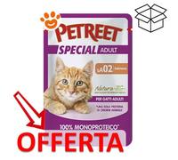 Petreet Cat Adult Special Monoproteico al Salmone - Petreet Cat Adult Special Monoproteico al Salmone - Bustina Da 70 Gr - CONFEZIONE RISPARMIO