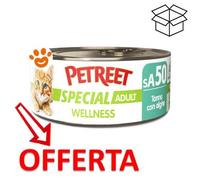 Petreet Cat Adult Wellness Tonno con Alghe - Petreet Cat Adult Wellness Tonno con Alghe - Lattina da 70 Gr - CONFEZIONE RISPARMIO