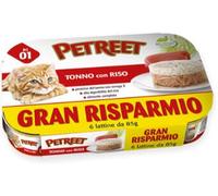 PETREET Cat Lattina Multipack 6x85G TONNO CON RISO