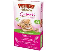 PETREET Gatto Snack Cremosi Tonno con Piselli 6X14G