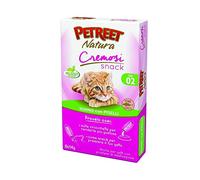 PETREET SNACK NATURA CREMOSI TONNO CON PISELLI 6X14GR GATTO ADULTO