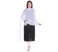 Petrichor Sciarpa da donna in chiffon tinta unita Dupatta | Lunghezza: 2,1 metri | Larghezza: 76,2 cm, bianco, 2.1 meter