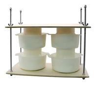 PetriStor Prensa Para Queso Casero - Pressa per Formaggio in Legno per Formaggio Forniture 40,6 cm Guide in Metallo 33 cm e 4 Stampo per Formaggio con Pistone Follower 1.3Qt - Grande Home Supply