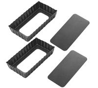 PetriStor Set di 2 stampi per torte con fondo di sollevamento, 11,5 x 6 x 2 cm, forma quadrata con rivestimento antiaderente