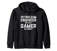 Petroleum Engineer By Day Gamer By Night Gas Engineering Felpa con Cappuccio