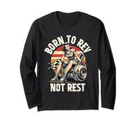 Petrolhead Tuning Auto Drifting Born To Rev Not Rest Maglia a Manica