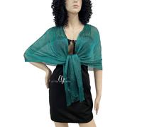 Petrolio Elegante Stola Scialle Frange con Filo Brillante Foulard Coprispalle 08