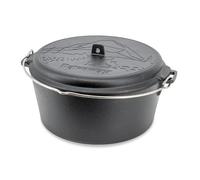 Petromax Dutch Oven Essential Line - Pentola in ghisa con coperchio, 7,5 l | Pentola per cucinare, cuocere e arrostire, adatta per barbecue e gas, coperchio utilizzabile come padella, con patina