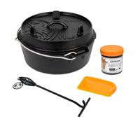 Petromax Dutch Oven - Set di 4 pentole per fuoco ft4,5-t, coperchio sollevatore, pasta curativa, raschietto