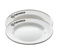 Petromax Piatto In Smalto 2 Pezzi Šit Camping Grigliare All'Aperto 22 Cm Bianco