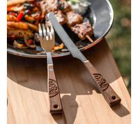 Petromax Set Posate Campeggio 5 Pezzi Inox Noce Outdoor Per Griglia