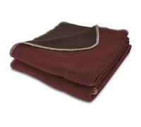 Coperta di lana Petromax 150x200cm, Coperta, Rosso scuro/Marrone 150 x 200 cm Dark red / Brown