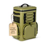 Petromax Zaino termico 17 litri | 6 giorni di raffreddamento passivo | Cuscino schienale | stabile, impermeabile e a prova di perdite, leggero ed ergonomico | Apribottiglie (oliva)