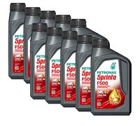 Petronas Kit 10x Sprinta Olio Motore Semi Sintetico Moto Scooter 4 Tempi F500 15W-50-10 Confezioni da 1L