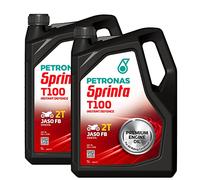 Petronas Kit 2X Sprinta T100 Olio Motore Minerale per Moto e Scooter 2 Tempi - 2 Confezioni da 5 Litri