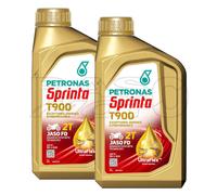 Petronas Sprinta Olio Miscela Motore T900 2T Moto e Scooter 100% Sintetico 2LT