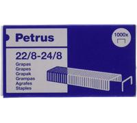 Petrus Scatola da 1000 Punti Metallici 22/8-24/8 Rame - Fino a 40 Fogli - Perno da 8 mm NEW