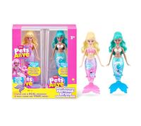 ZURU Giocattolo PETS ALIVE Attivata con acqua Serie 1 Sirena Nuotante Conchiglia e Onda Confezione 2