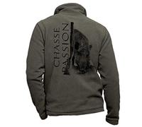 Pets-easy Giacca In Pile con Un Cinghiale, Caccia Passione - Abbigliamento da Caccia personalizzato con Gioco, cachi., S