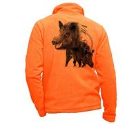 Pets-easy - Giacca in Pile per Caccia al Cinghiale - Abbigliamento da Caccia Personalizzato per la Selvaggina, arancione fluo, M