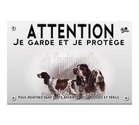 Pets-easy - Targhetta con scritta "Attento al cane Springer Spaniel