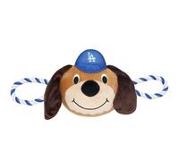Pets First MLB Los Angeles Dodgers Nylon Mascot Dog giocattolo con corde per cani dure e squeaker interno in colori luminosi della squadra