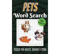 Pets Word Search Puzzle Book: Word Searches with Easy to Read Print about Cats, Dogs, pet accessories and More I 6x9 inches, 110 pages I 50+ Puzzles ... Gift for Vacations, Holidays and Free Times