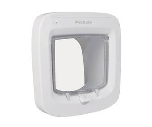 PetSafe Porta per Gatti Microchip - Gattaiola Esterna o Interna - Accesso RFID Multi-Utente per Fino a 40 Animali - Blocco a 4 Vie, Resistente alle Intemperie, Installazione Fai-da-te Facile - Bianca
