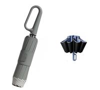 PETSBURG Ombrello con fibbia ad anello, striscia di sicurezza riflettente, robusto antivento, portatile da viaggio, ombrello automatico inverso, ombrello da viaggio pieghevole compatto, ombrello