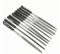 PETSOLA 10 Pezzi Set di Lime Ago Grana Fine Lime con Manico in Gomma Resistente All'usura Utensili per Liutai, Chitarristi