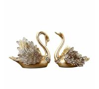 PETSOLA 2 Pezzi Portabottiglie Cigno Design di Lusso Statuetta Cigno Portabottiglie Dettagli Squisiti Coppia Cigni Decorativi per Mobile Bar, Soggiorno, Argento Champagne